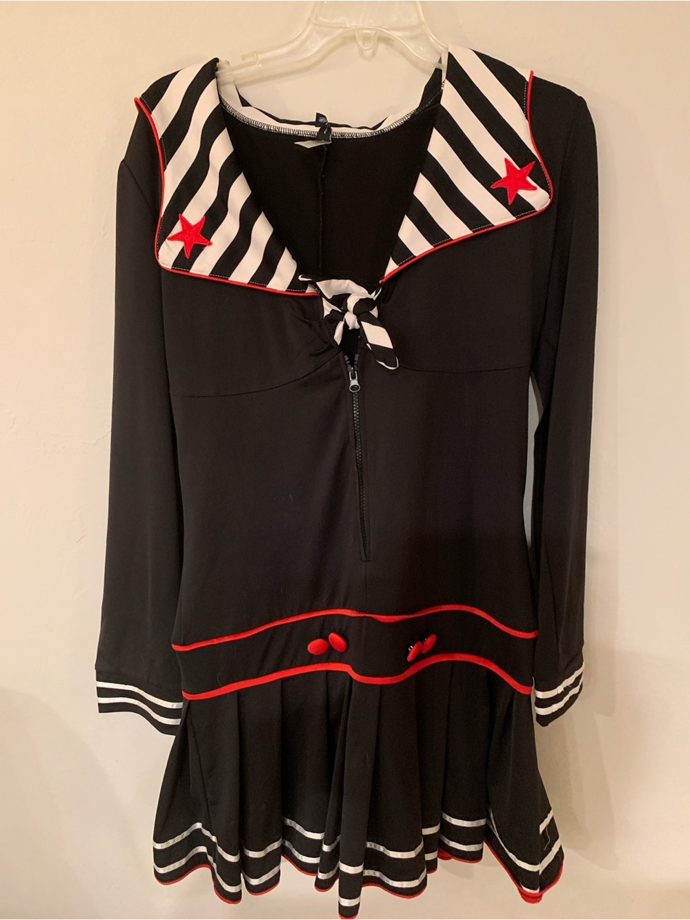 Halloween Forplay Deckhand Darling Dress Red and White Striped Sailor Collar